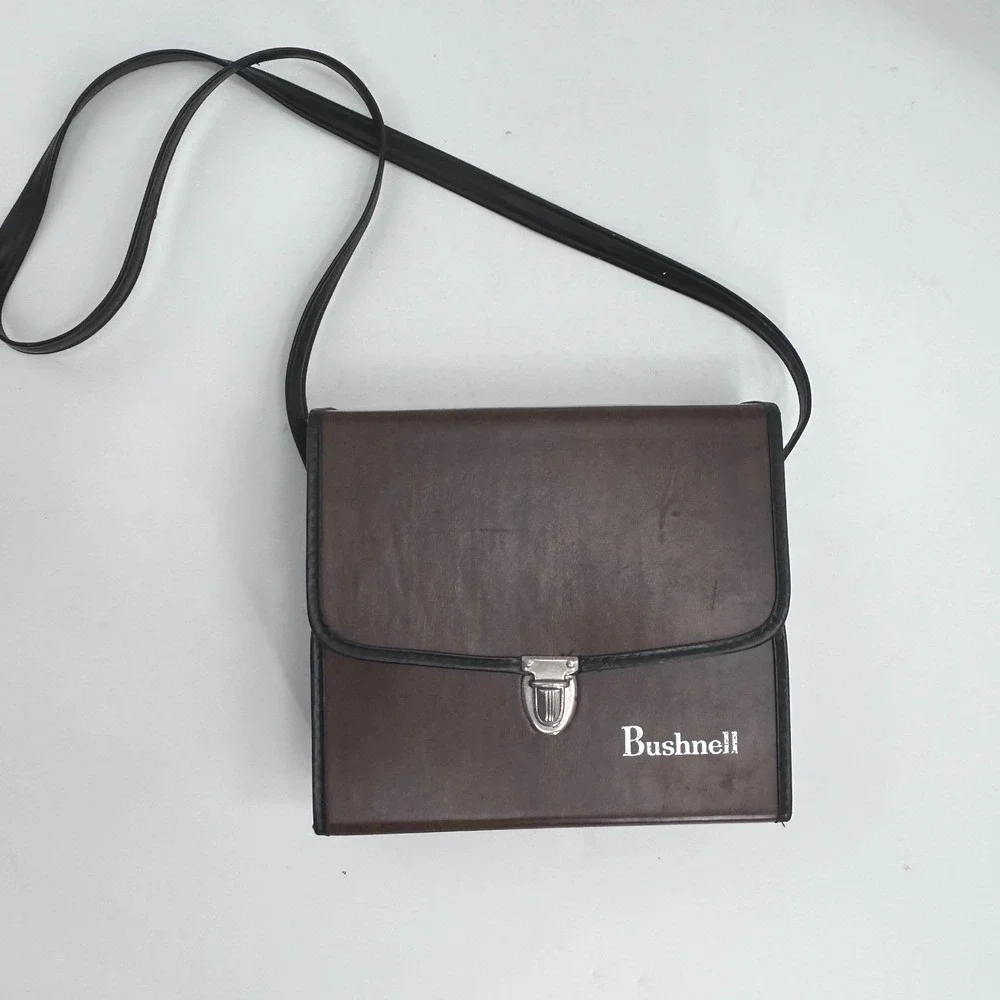 Bushnell Vintage Brown Faux Leather Binocular Case Shoulder Bag Utility Pouch